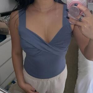 Urban Outfitters Periwinkle Light Blue Cross Wrap Tank